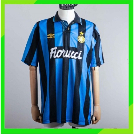เสื้อกีฬาแขนสั้น ลาย Inter Milan 92-93 AAA สไตล์เรโทร คุณภาพดี