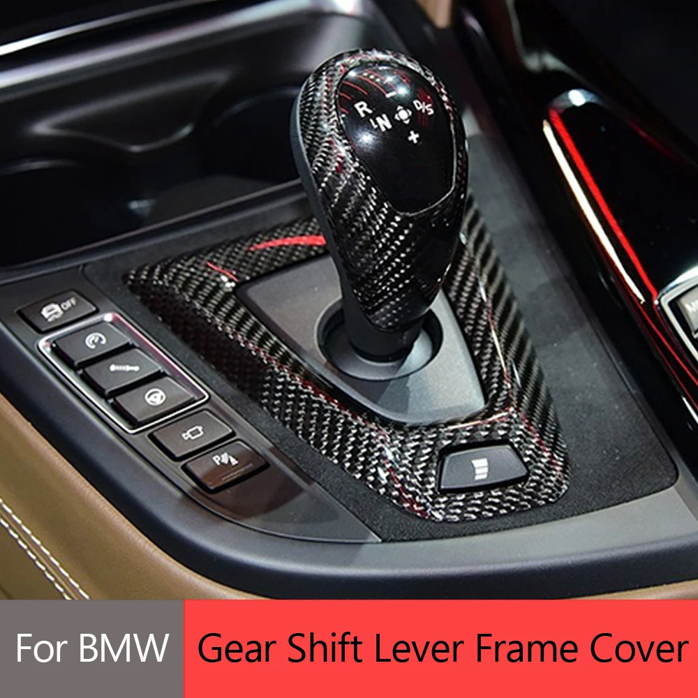 เปลี่ยนคาร์บอนไฟเบอร์แท้เหมาะสําหรับ BMW M2 F87 M3 F80 M4 F82 M5 F10 X5M F85 X6M F86 อะไหล่รถยนต์คอนโซลหัวเกียร์ฝาครอบตกแต่ง