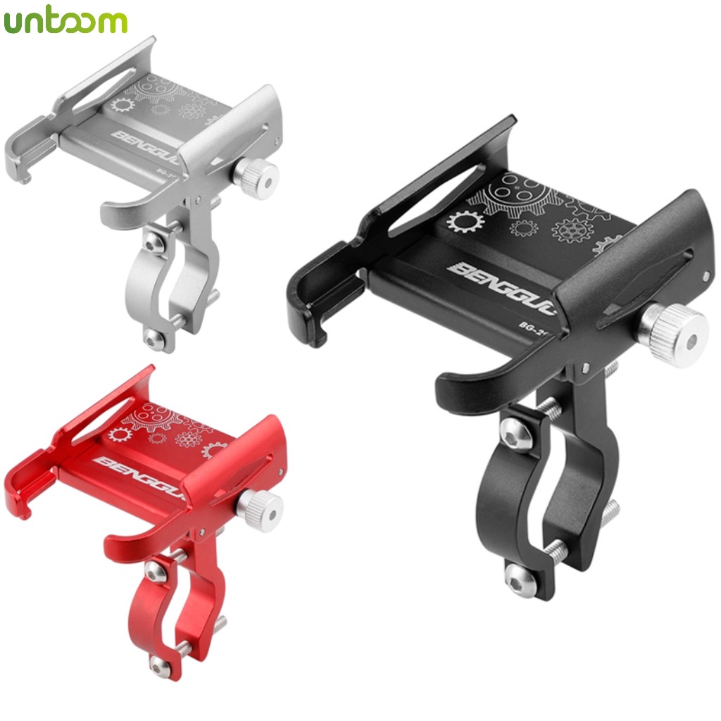 ไม่ย่อ รถจักรยานยนต์สกูตเตอร์โทรศัพท์เมายืนผู้ถือจักรยานอลูมิเนียมอัลลอยด์ปรับจักรยานโทรศัพท์ยึดขี่จักรยานอุปกรณ์