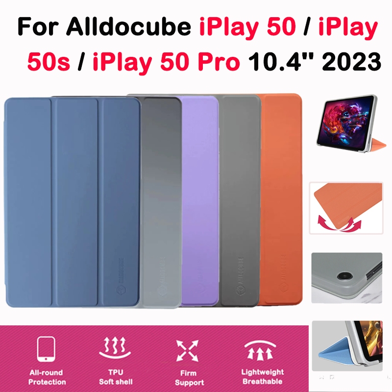 เคสแท็บเล็ตหนัง TPU นิ่ม แบบฝาพับสามทบ ตั้งได้ สําหรับ ALLDOCUBE iPlay 50 2023 iPlay 50 Pro iPlay 50 10.4 นิ้ว