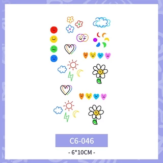 สติกเกอร์รอยสักชั่วคราว ลายดาวน่ารัก กันน้ํา ติดทนนาน 7 วัน