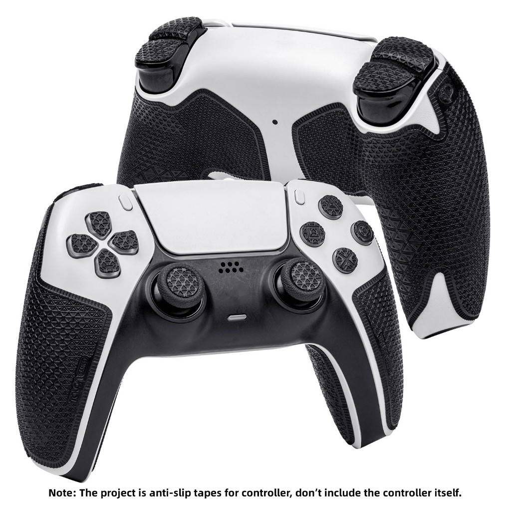 Talongames Controller Grip Tape เข้ากันได้กับ Playstation 5 DualSense,Textured Skin Kit (สีดํา)