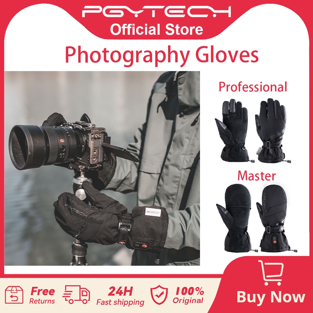 【ร้านค้าอย่างเป็นทางการ】PGYTECH ถุงมือถ่ายภาพมืออาชีพ/มาสเตอร์ ประเภท-C กราฟีน รักษาความร้อนทนทาน 3M หนังแท้ ไม่ลื่น ทนทานต่อการสึกกรรม ทนทานต่อน้ำ