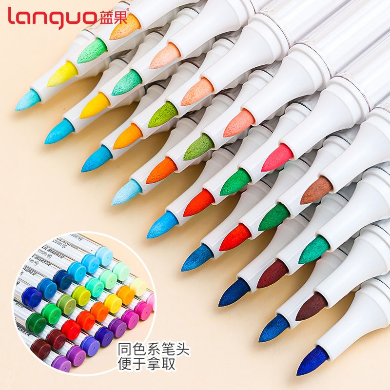 Languo 99 สีภาพวาด markers Manga Sketching markers Art School Supplies ถาวร Marker สี Marker ชุดเครื ่ องหมายแอลกอฮอล ์ Touch Marker ปากกา Highlighter ชุดปากกาชุดระบายสี