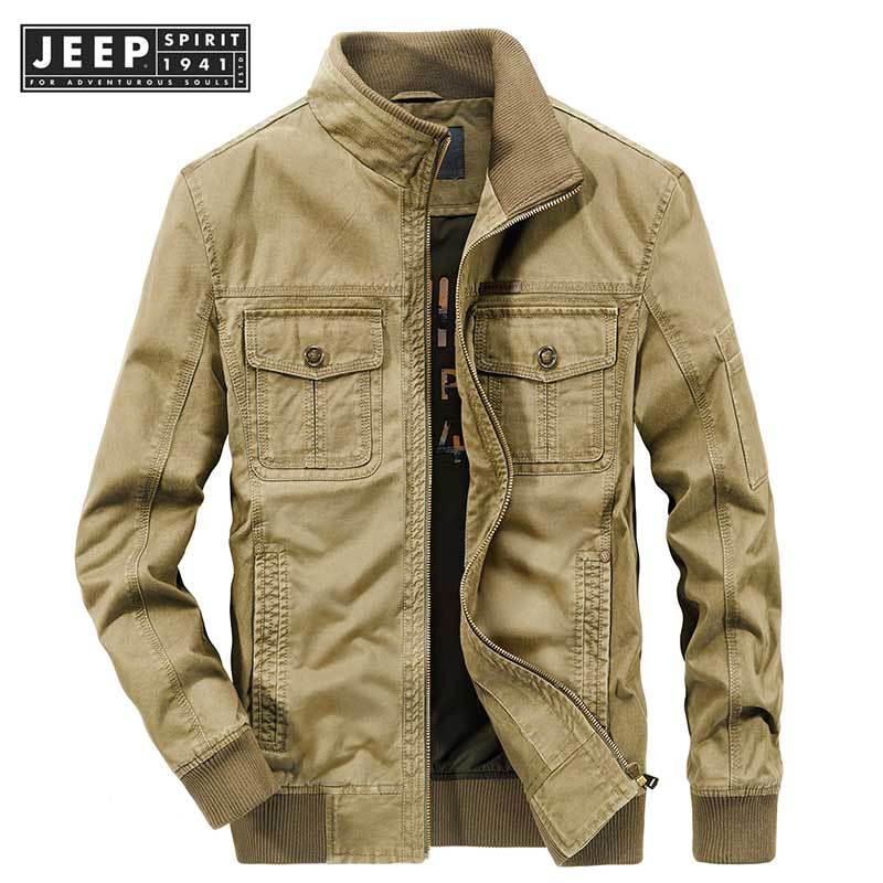 JEEP SPIRIT 1941 ESTD กระเป๋าลําลอง ผ้าฝ้ายแท้ ทรงหลวม หลายกระเป๋า สําหรับผู้ชาย