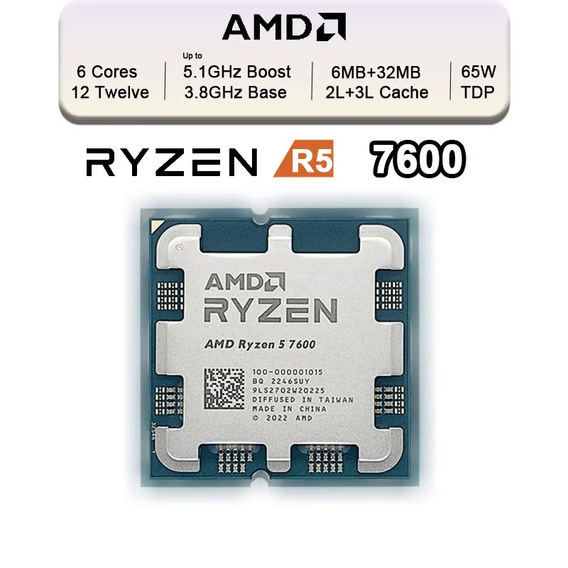 AMD ยี่ห้อ-ใหม่ CPU R5-7600 7600X R7 7800X 3D 7700X R9 7900X 7950X D3 R9 7900X3D