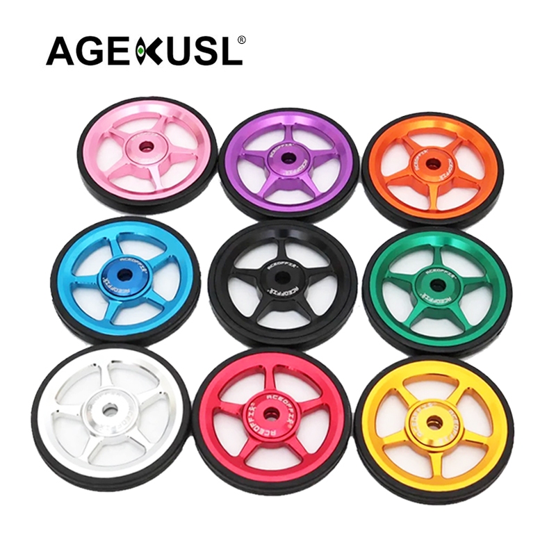 Aceoffix ล้อจักรยาน อะลูมิเนียมอัลลอย 9 สี สําหรับจักรยานพับ Brompton 3Sixty Pikes Royale Camp Crius Trifold Bike 1 คู่ – โปรปัง