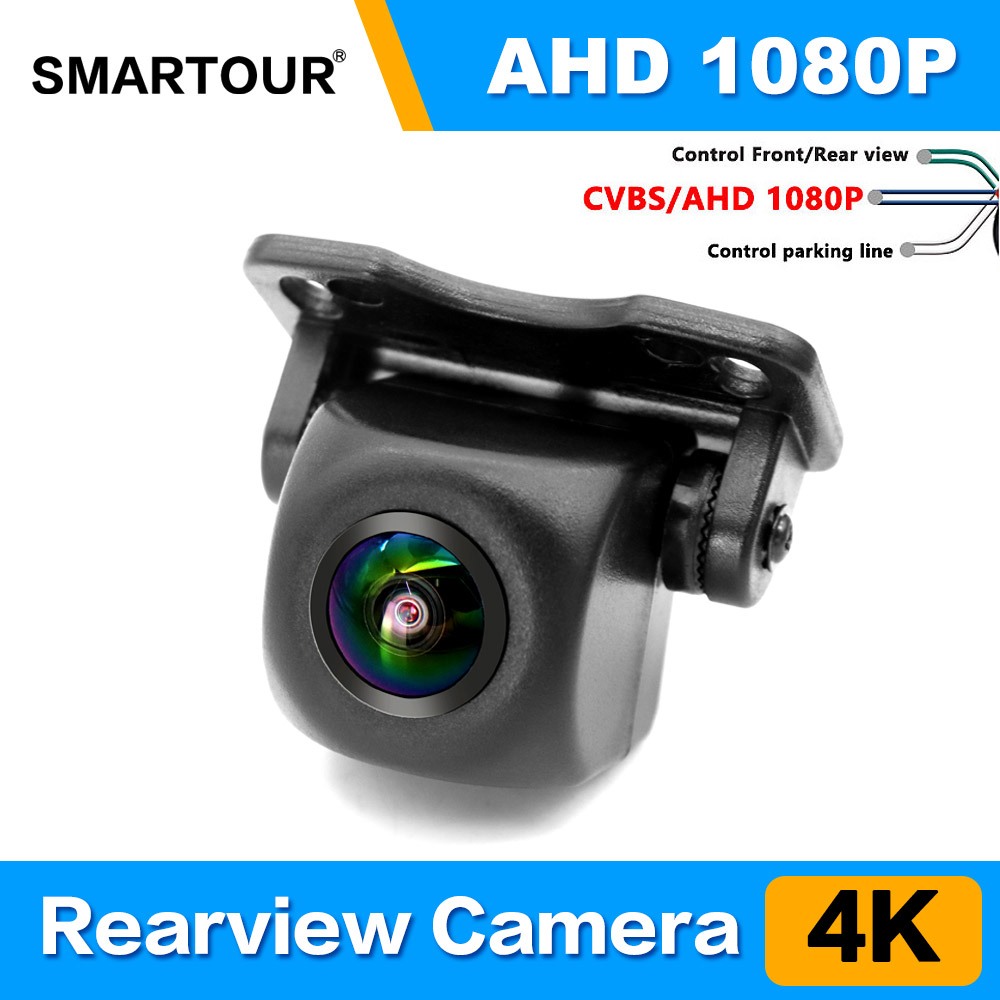 Smartour AHD กล้องมองหลัง 1920x1080P 4K เลนส์ฟิชอาย 180 องศา มองเห็นกลางคืน สําหรับรถยนต์ มอนิเตอร์ 