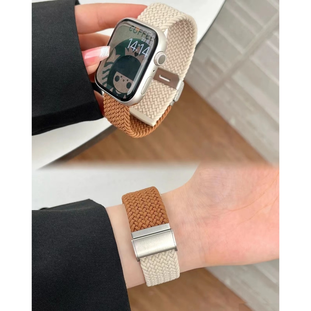 สายนาฬิกาข้อมือหนัง สีน้ําตาล สําหรับ iWatch Series10 9 8 7 6 5 4 3 2 1 SE SE2 49 มม. 41 มม. 45 มม. 38 มม. 40 มม. 44 มม. 42 มม. สาย i watch Strap