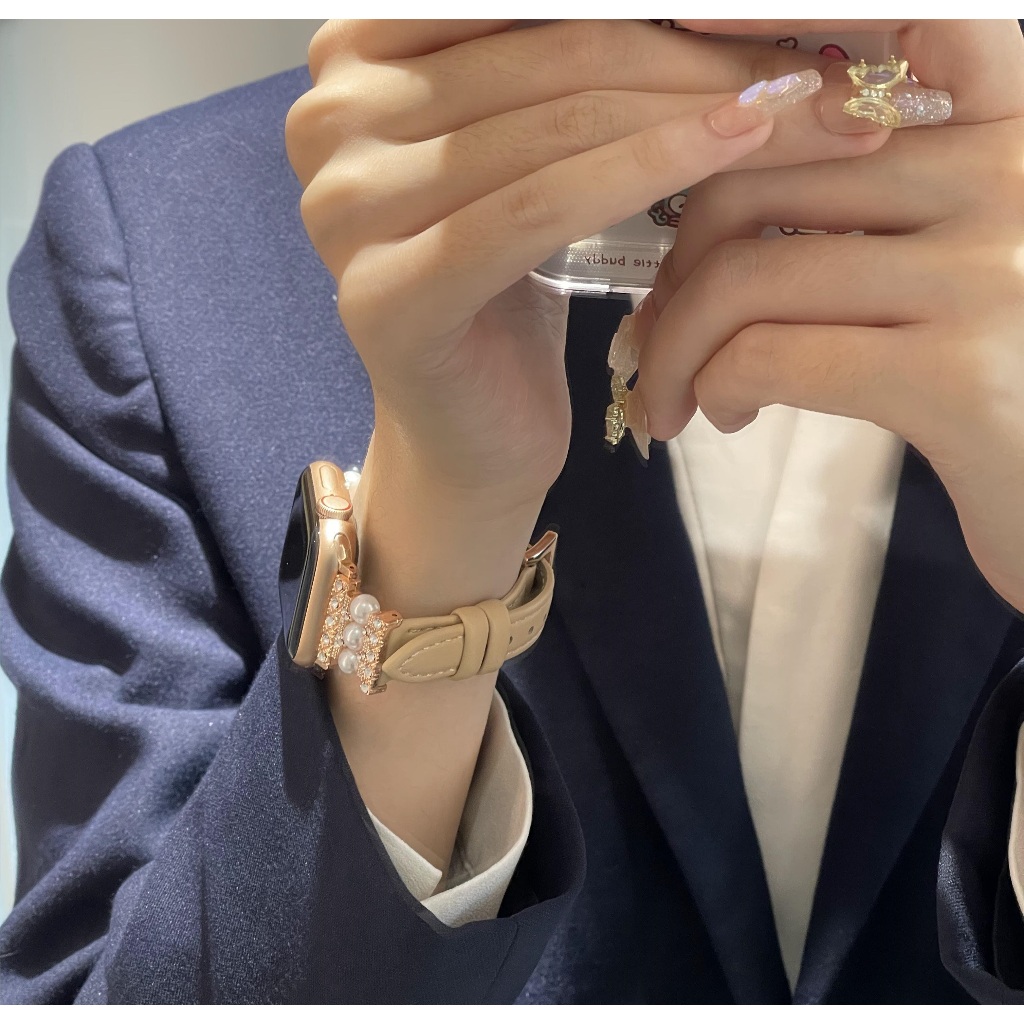 สายนาฬิกาข้อมือหนัง สีน้ําตาล สําหรับ iWatch Series10 9 8 7 6 5 4 3 2 1 SE SE2 49 มม. 41 มม. 45 มม. 38 มม. 40 มม. 44 มม. 42 มม. สาย i watch Strap