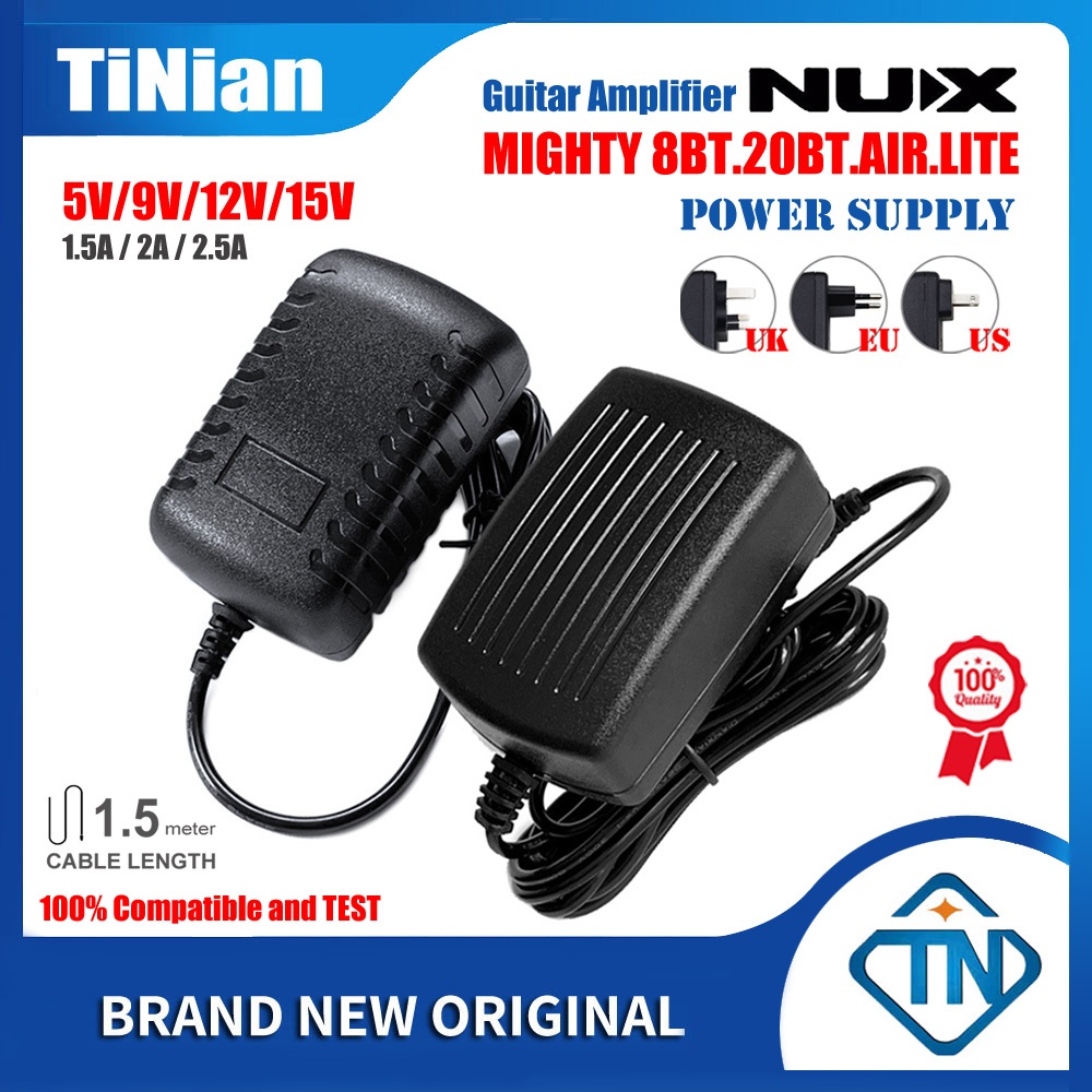 5V 2A 9V 1A 12V 1.5A 15V 2.5A อะแดปเตอร์ AC/DC สำหรับ NU-X (NUX) MIGHTY 8 20 LITE BT AIR SPACE 8BT Modeling Guitar Amplifier Base Combo แหล่งจ่ายไฟ