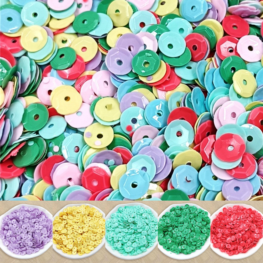 ถ้วยน้ํา PVC ทรงกลม เว้าเว้า ประดับเลื่อม 6 มม. 12 กรัม 1500 ชิ้น สําหรับทําเครื่องประดับ DIY
