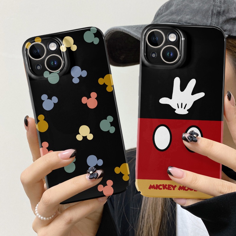 สําหรับ oppo มิกกี้เมาส์ เคสโทรศัพท์มือถือแบบนิ่ม TPU กันกระแทก กันรอยกล้อง สีดําวาว A17 A57 A77 4G A96 A16 A16S A74 A55 A54 4G 5G A33 2020 A52 A72 A92 A15S A15S A31 A12E A3S A9 A5