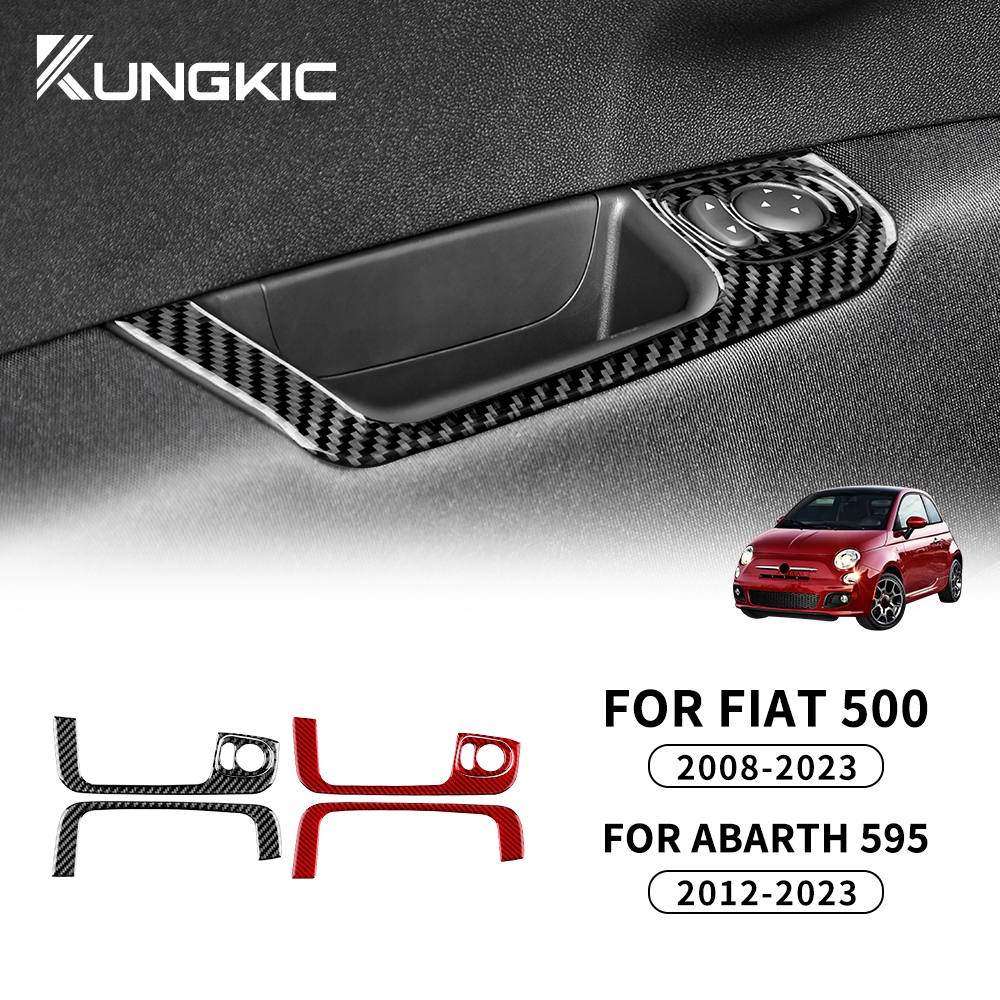 สติกเกอร์คาร์บอนไฟเบอร์ สําหรับติดตกแต่งภายในรถยนต์ Fiat500 2008-2023 Abarth595 2012-2023