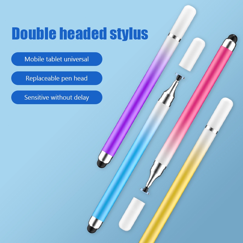 ปากกาทัชสกรีน แบบสองหัว ไล่โทนสีมาการอง เหมาะสําหรับ Ipad Apple Huawei Xiaomi โทรศัพท์มือถือ แท็บเล็ต ปากกาเขียนมือ