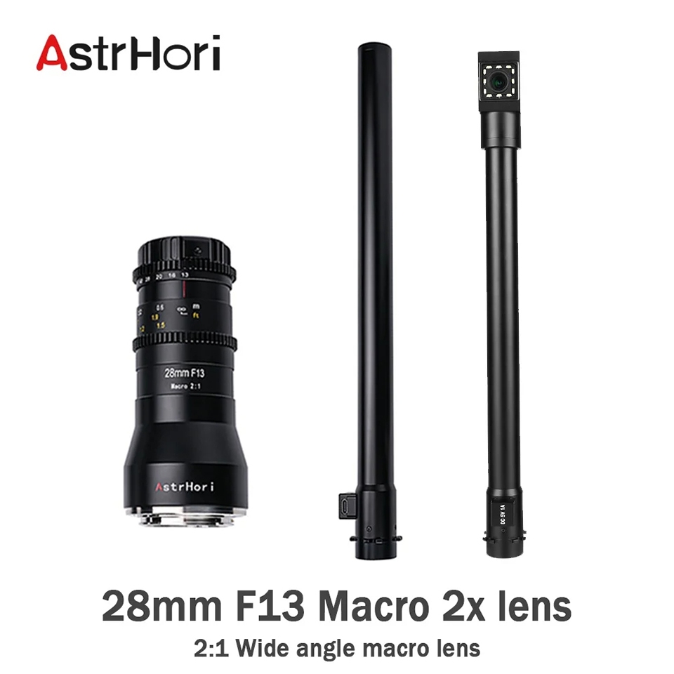 Astrhori 28mm F13 Macro 2X Full Frame Probe เลนส์ 90° / มุมมองตรงกันน้ําด้านหน้า จบ เลนส์กล้องพิเศษ