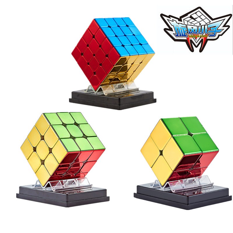 Cyclone Boys Metallic M แม่เหล็ก 4x4x4 3x3x3 3x3 2x2 ความเร็ว Cube Fast Cube Rubix Rubik Cube โลหะ E