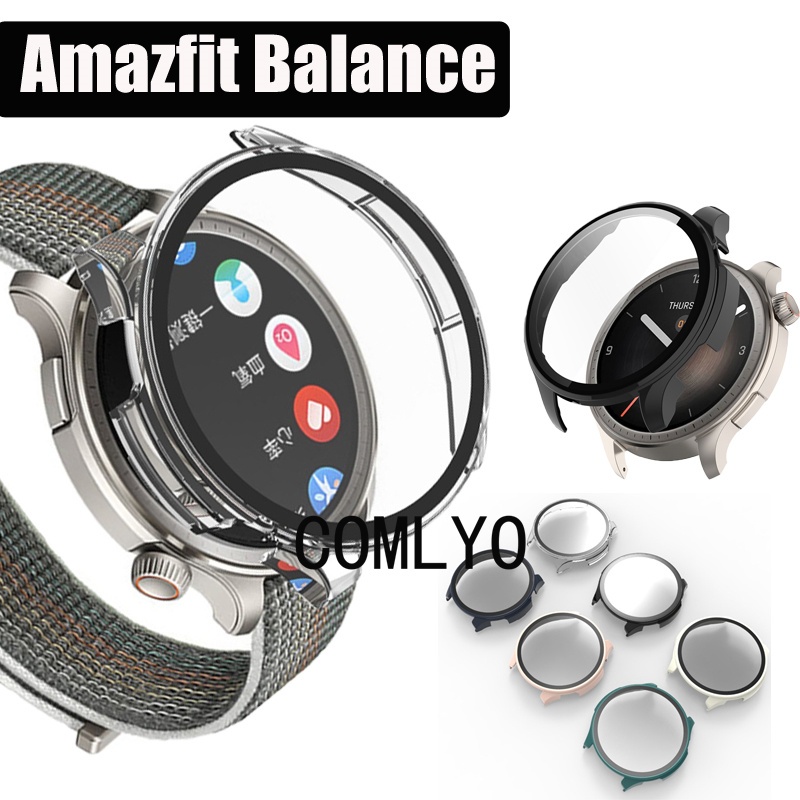 สําหรับ Amazfit Balance เคสสมาร์ทวอทช์ กระจก ป้องกันหน้าจอ ซิลิโคน นิ่ม เต็มรูปแบบ เคสป้องกัน กันชน