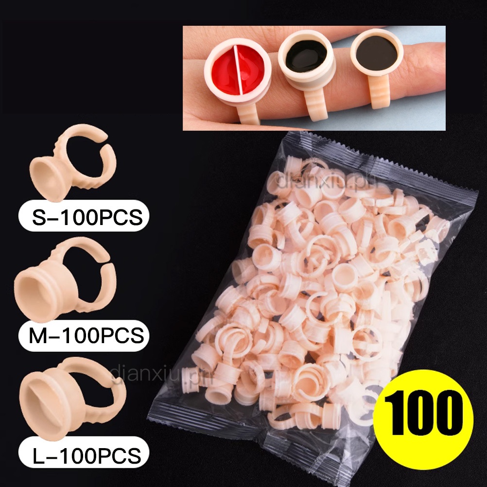 【Available/Shipped Within 24 Hours】แหวนหมึกสักคิ้วแบบใช้แล้วทิ้ง 3 ขนาด