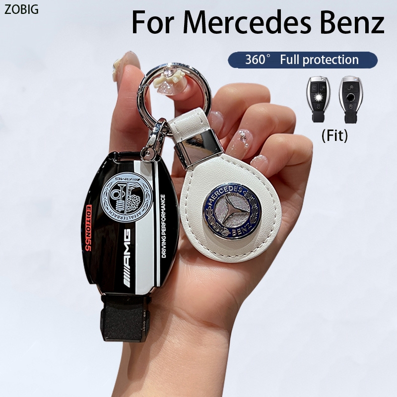 Zobig ใหม่ เคสกุญแจรีโมตรถยนต์ ABS พร้อมพวงกุญแจ สําหรับ Mercedes Benz C E S M CLS CLK G Class C200L GLC260 CLA200 S