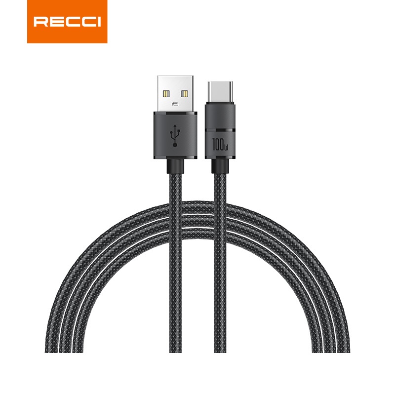 Recci RS08 สายเคเบิลข้อมูล USB C เป็น Type-C เป็น Type-C สําหรับ Andriod (60W)
