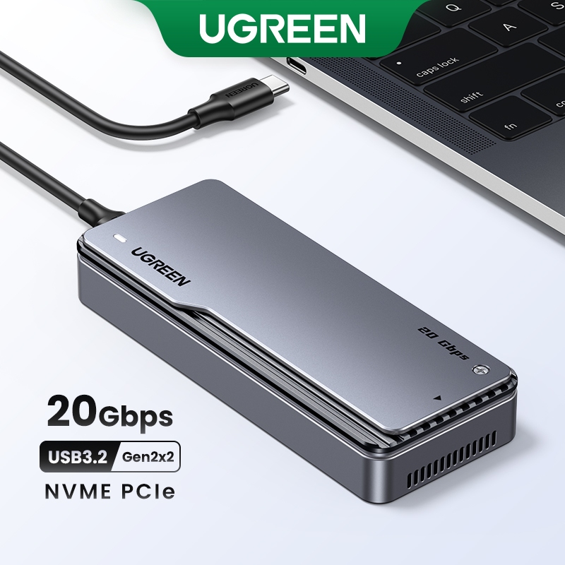 Ugreen เคสอะแดปเตอร์ SSD 20Gbps NVME M.2 เป็น USB3.2 Gen2x2 สําหรับ M.2 NVME PCIE