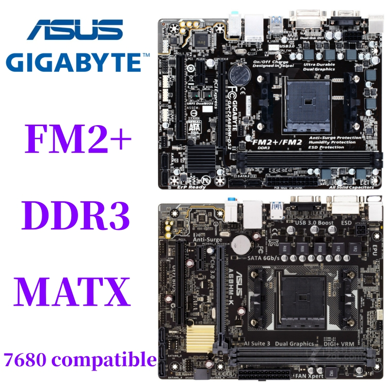 Asus/gigabyte ใช้ A68HM-K F2A68HM-S1 F2A68HM-DS2 A68 เมนบอร์ด Solid State FM2 FM2 + 740K 860K 7680 ใ