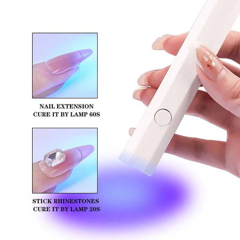 โคมไฟเป่าเล็บ แบบพกพา ขนาดเล็ก สีขาว สีชมพู ชาร์จ Usb Diy