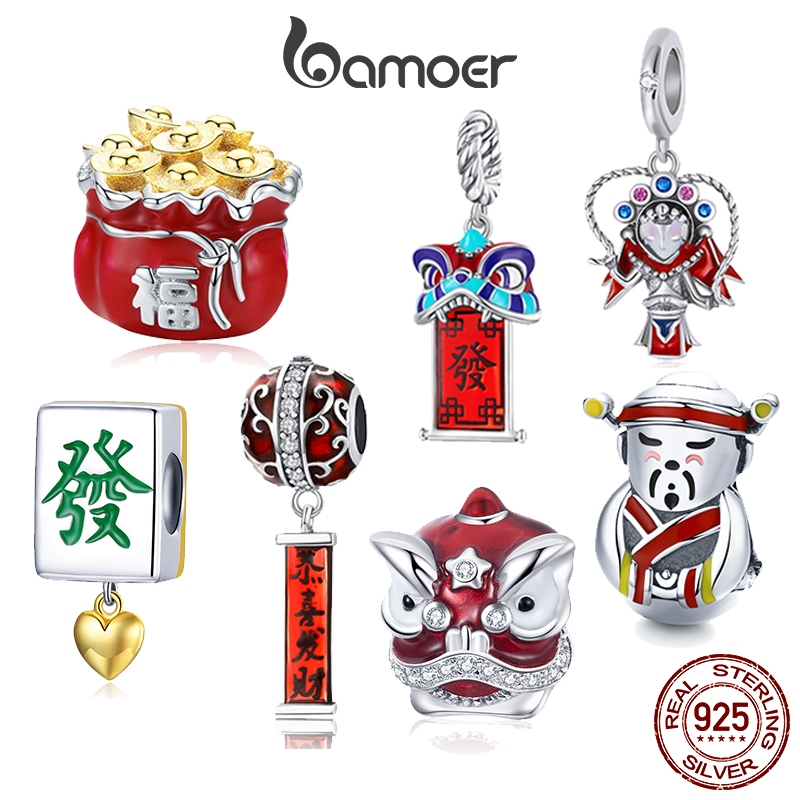 Bamoer 925 silver Chinese traditional series charm fashion gifts for diy bracelet accessories