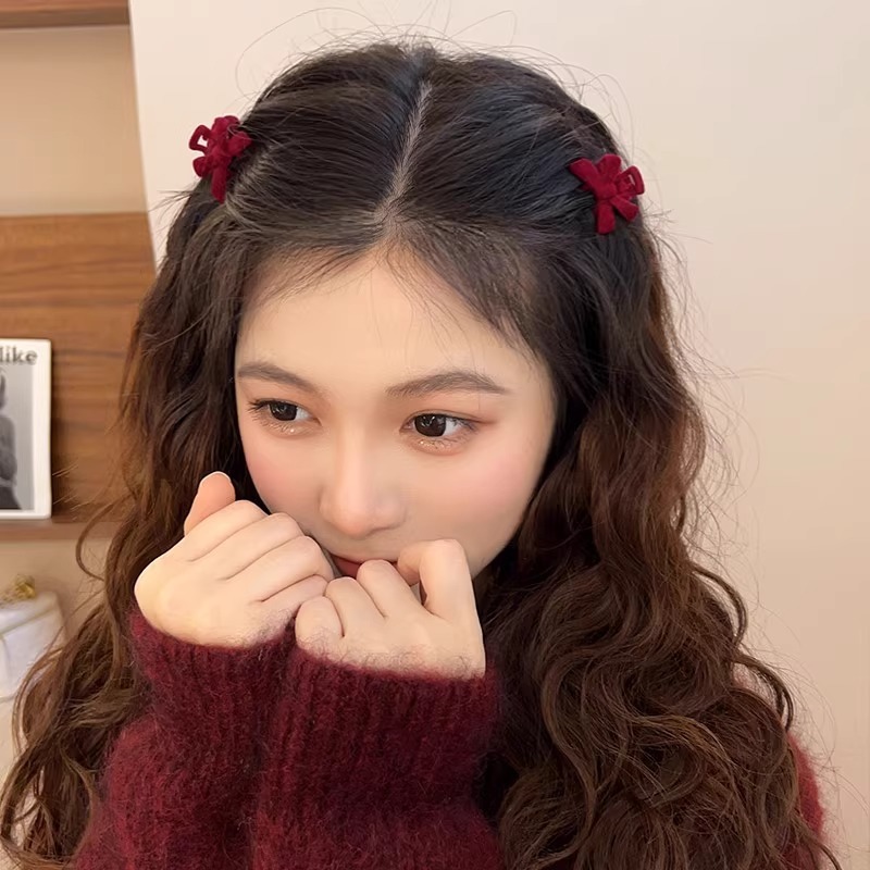 [Magpie] กิ๊บติดผมหน้าม้า รูปกระต่ายน่ารัก ประดับมุก สีแดง หรูหรา สไตล์ฝรั่งเศส เรโทร สําหรับผู้หญิง