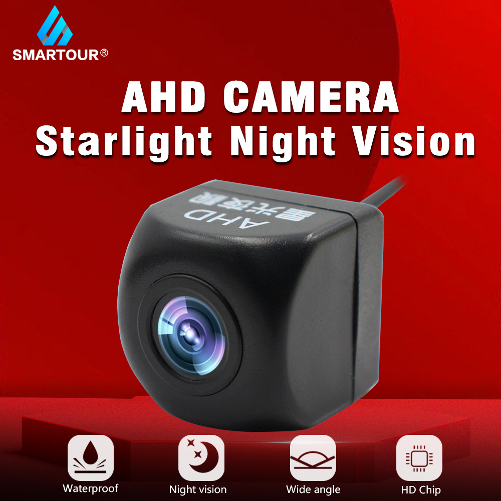 Smartour กล้องมองหลัง CCD เลนส์ฟิชอาย HD มองเห็นที่มืด กันน้ํา สีดํา สําหรับติดรถยนต์