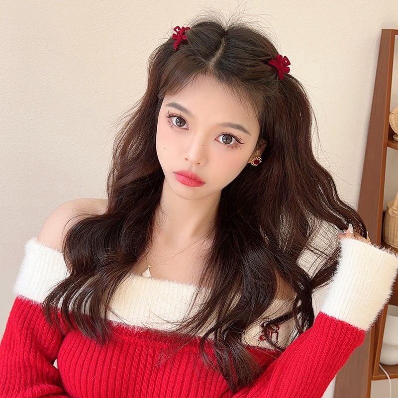 [Magpie] กิ๊บติดผมหน้าม้า รูปกระต่ายน่ารัก ประดับมุก สีแดง หรูหรา สไตล์ฝรั่งเศส เรโทร สําหรับผู้หญิง