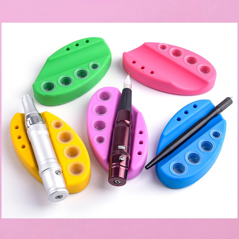 【พร้อมส่ง】ที่วางแก้วหมึกสัก แบบซิลิโคน สําหรับแต่งหน้าถาวร