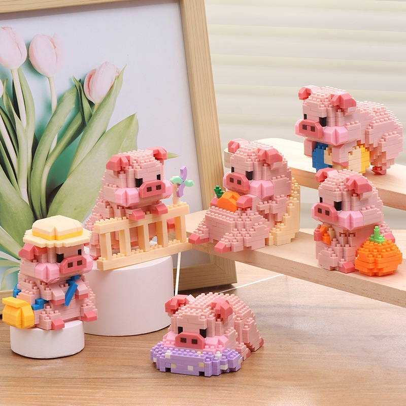 3Dการ์ตูนหมูไดอารี่ตุ๊กตาของเล่นเด็กบล็อกของขวัญ