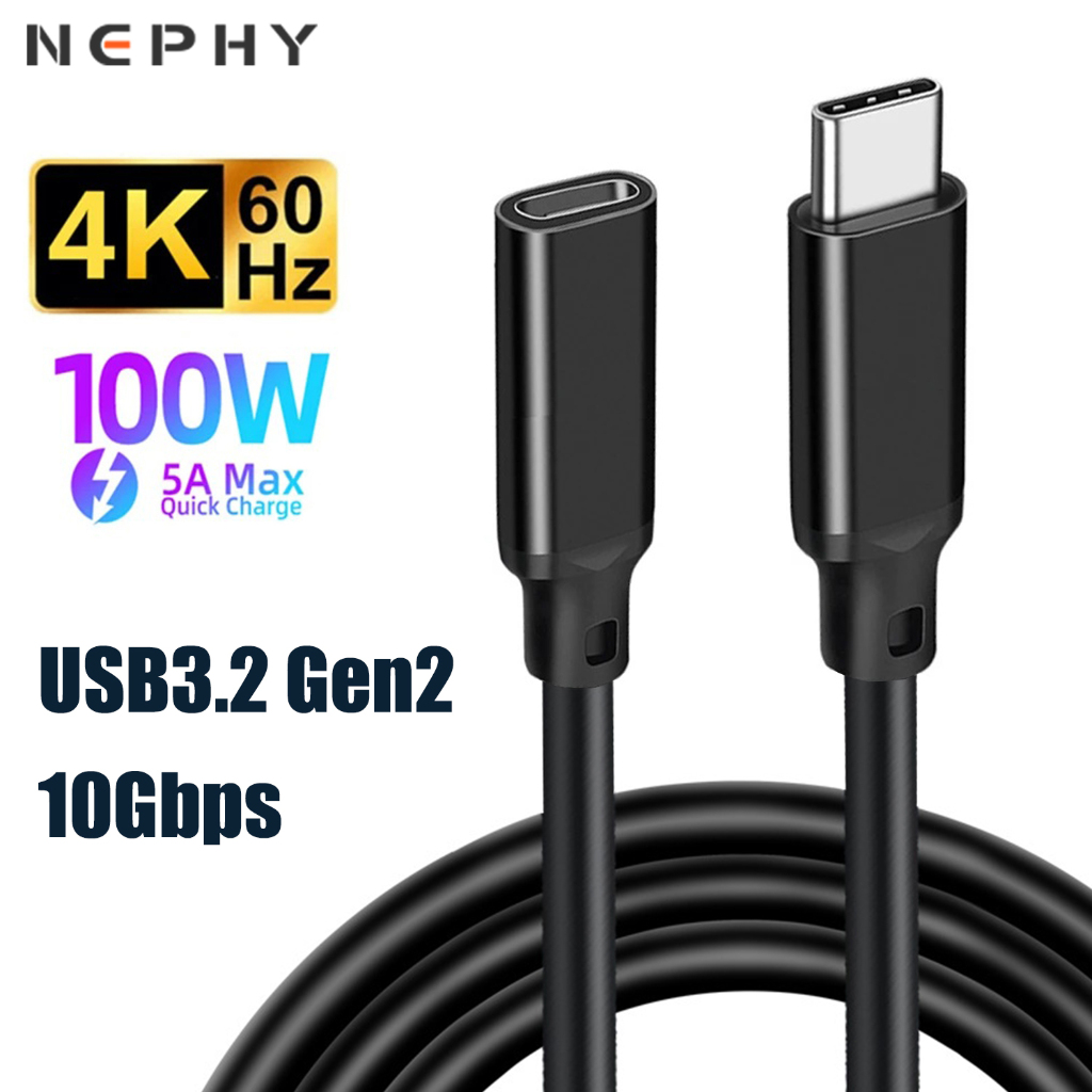 สายเคเบิลต่อขยาย 3 เมตร 5 เมตร USB 3.2 Gen2 Type C PD 100W 10Gbps 4K 60HZ สําหรับ MacBook PS4 PS5 US