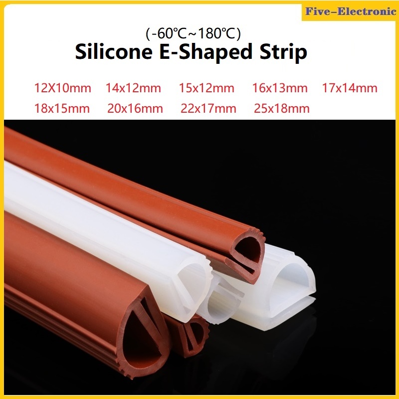 Silicone E-shaped Strip High-Temperature Industrial Oven Door Rubber Sealing Strips แถบยางซิลิโคน รูปตัว E อุณหภูมิสูง สําหรับซีลประตูเตาอบ