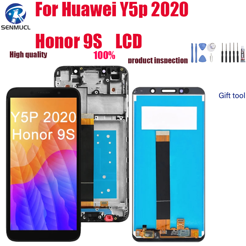 หน้าจอสัมผัส LCD ดิจิไทเซอร์ 5.45 นิ้ว พร้อมกรอบ แบบเปลี่ยน สําหรับ Huawei Y5p 2020 DRA-LX9 Honor 9S