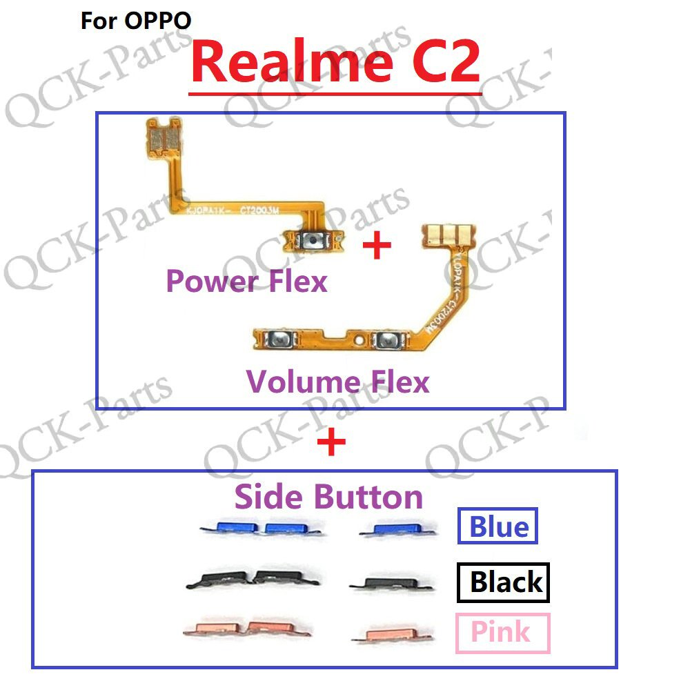 อะไหล่ปุ่มกดเปิดปิด ปุ่มปรับระดับเสียง ด้านข้าง แบบเปลี่ยน สําหรับ OPPO Realme C2