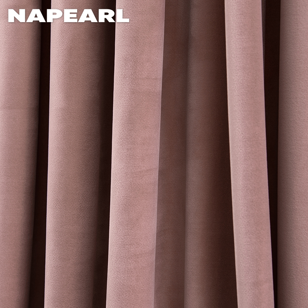 Napearl ผ้าม่าน ผ้ากํามะหยี่ 70% -80% หรูหรา สีพื้น สําหรับห้องนอน ห้องนั่งเล่น ระเบียง