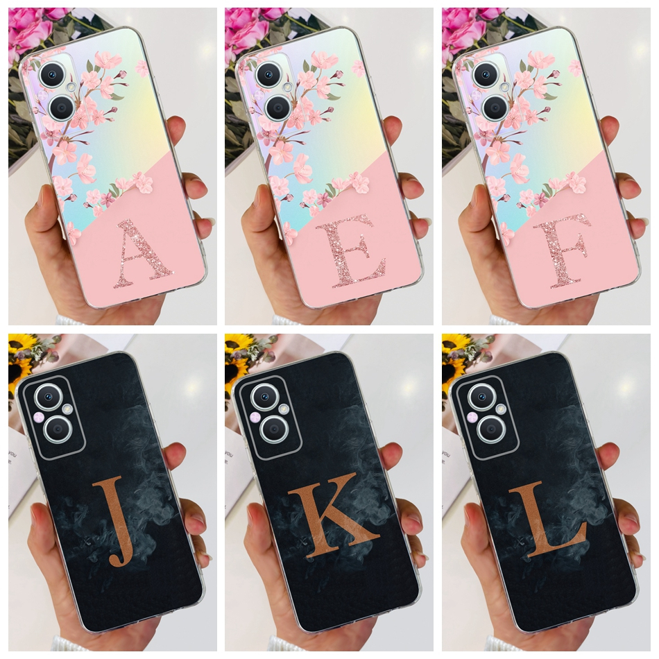 เคสโทรศัพท์ซิลิโคน TPU แบบนิ่ม ลายดอกไม้ และตัวอักษร สําหรับ OPPO Reno7 Z 5G CPH2343 Reno8 Z 5G Reno