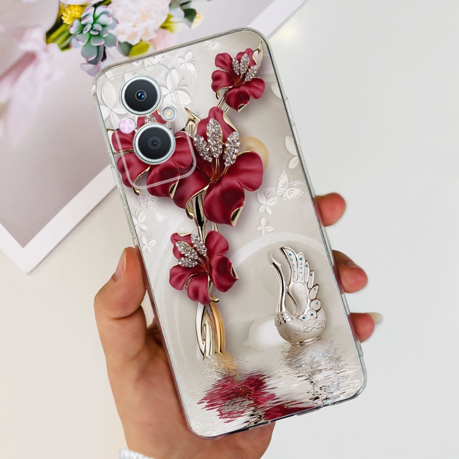 เคสโทรศัพท์ซิลิโคน TPU แบบนิ่ม ลายดอกไม้ และแมวน่ารัก สําหรับ OPPO Reno7 Z 5G Reno8 Z 5G 2023 Reno 7Z 8Z 5G CPH2343 ราคา ถูกที่สุด ดีลบีเคเค แกลเลอรีภาพที่ 5