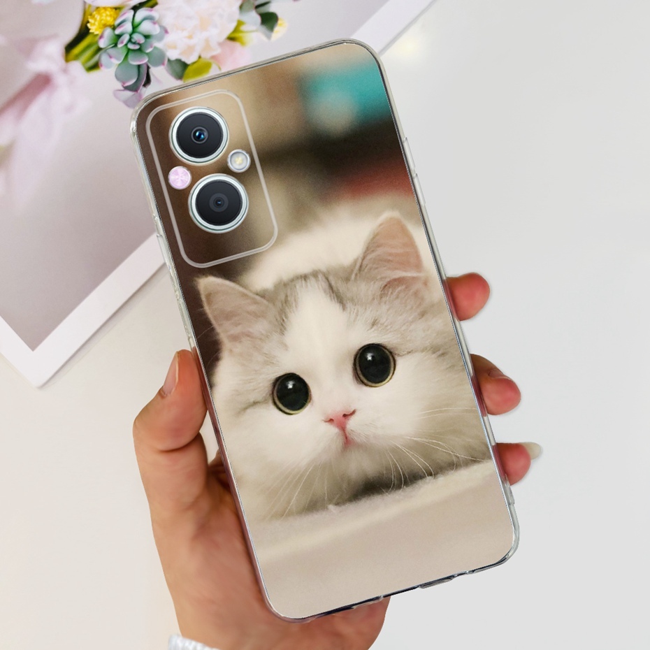 เคสโทรศัพท์ซิลิโคน TPU แบบนิ่ม ลายดอกไม้ และแมวน่ารัก สําหรับ OPPO Reno7 Z 5G Reno8 Z 5G 2023 Reno 7Z 8Z 5G CPH2343 ราคา ถูกที่สุด ดีลบีเคเค แกลเลอรีภาพที่ 6