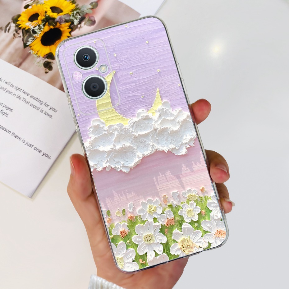 เคสโทรศัพท์ซิลิโคน TPU แบบนิ่ม ลายดอกไม้ และแมวน่ารัก สําหรับ OPPO Reno7 Z 5G Reno8 Z 5G 2023 Reno 7Z 8Z 5G CPH2343 ราคา ถูกที่สุด ดีลบีเคเค แกลเลอรีภาพที่ 8