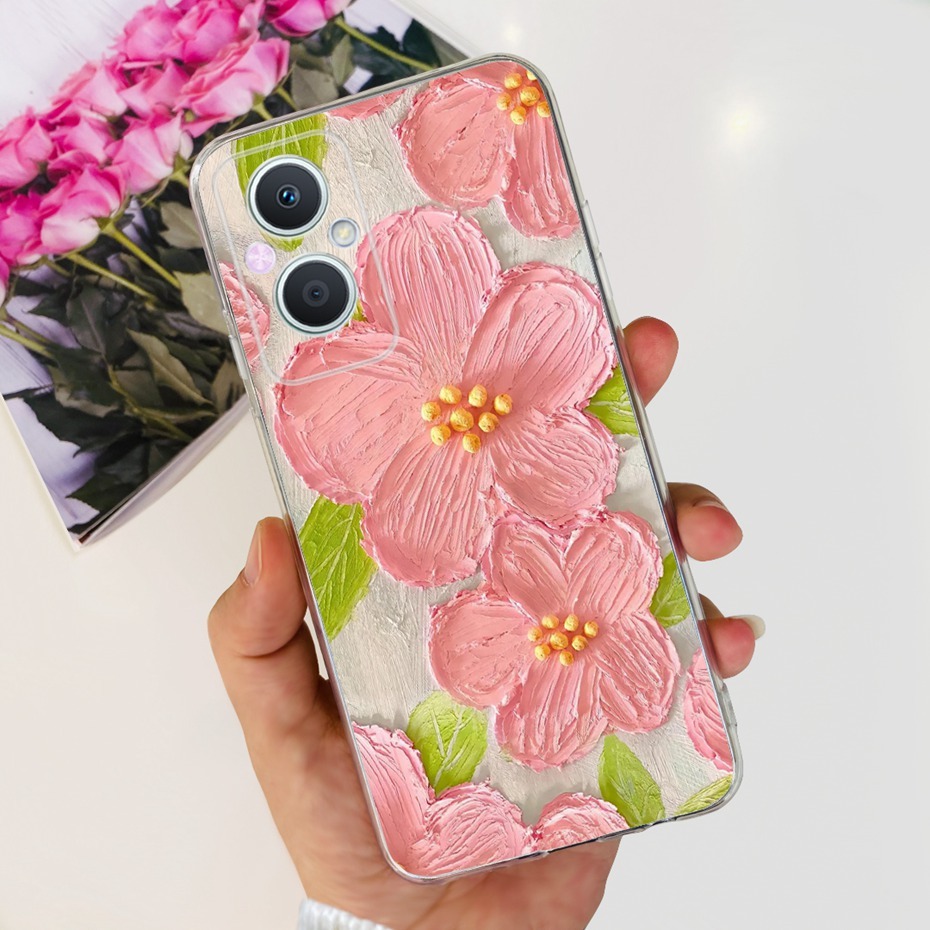เคสโทรศัพท์ซิลิโคน TPU แบบนิ่ม ลายดอกไม้ และแมวน่ารัก สําหรับ OPPO Reno7 Z 5G Reno8 Z 5G 2023 Reno 7Z 8Z 5G CPH2343 ราคา ถูกที่สุด ดีลบีเคเค แกลเลอรีภาพที่ 7