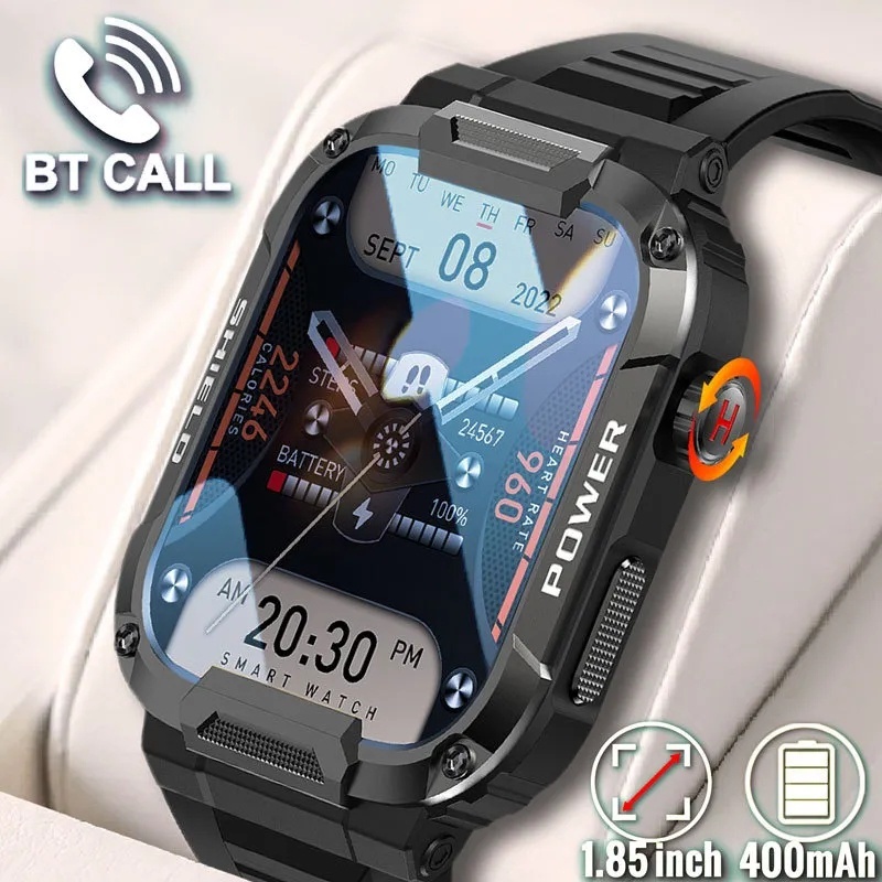 2023 MK66 Smart Watch ผู้ชายแบตเตอรี่ขนาดใหญ่เล่นเพลงฟิตเนสติดตาม IP68 กันน้ํา นาฬิกาข้อมือผู้ชาย Bluetooth Call Sports