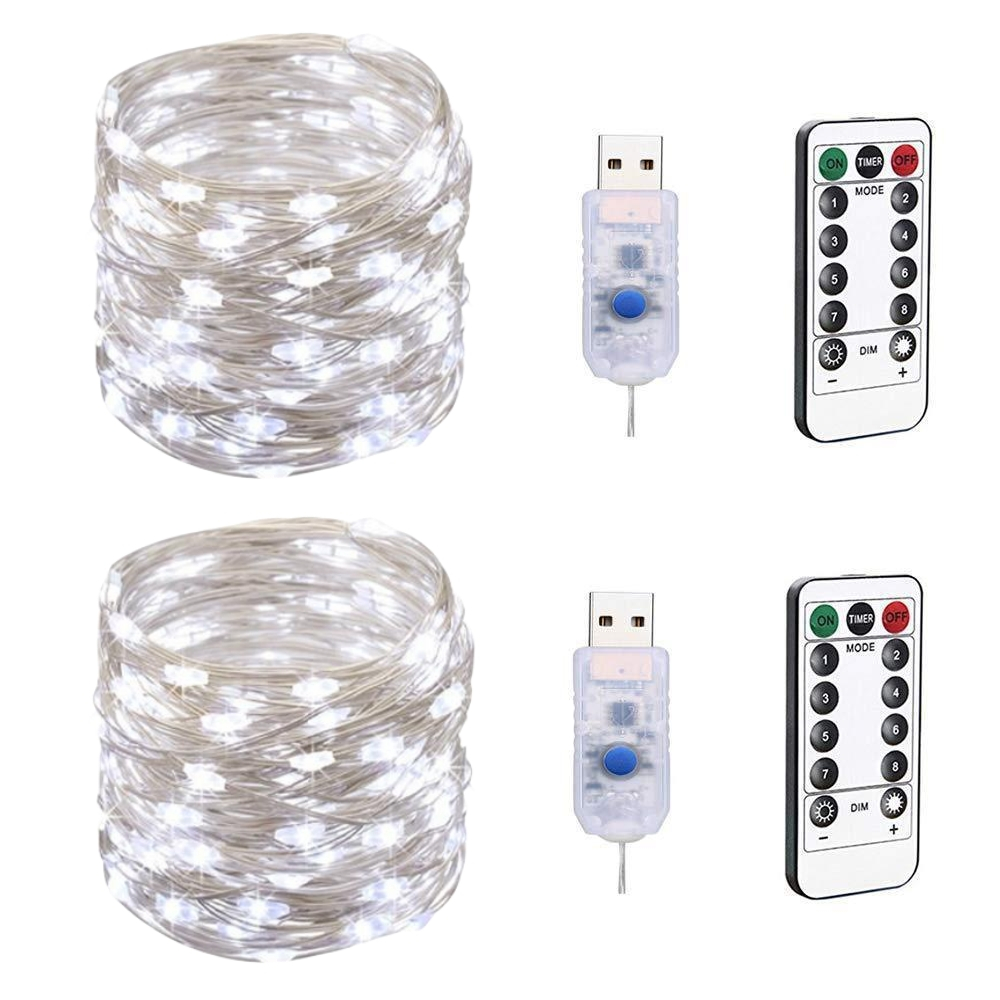 ไฟแต่งห้อง LED 10m รีโมท กล่องไฟใส่ถ่าน ลวดประดับ ตกแต่ง