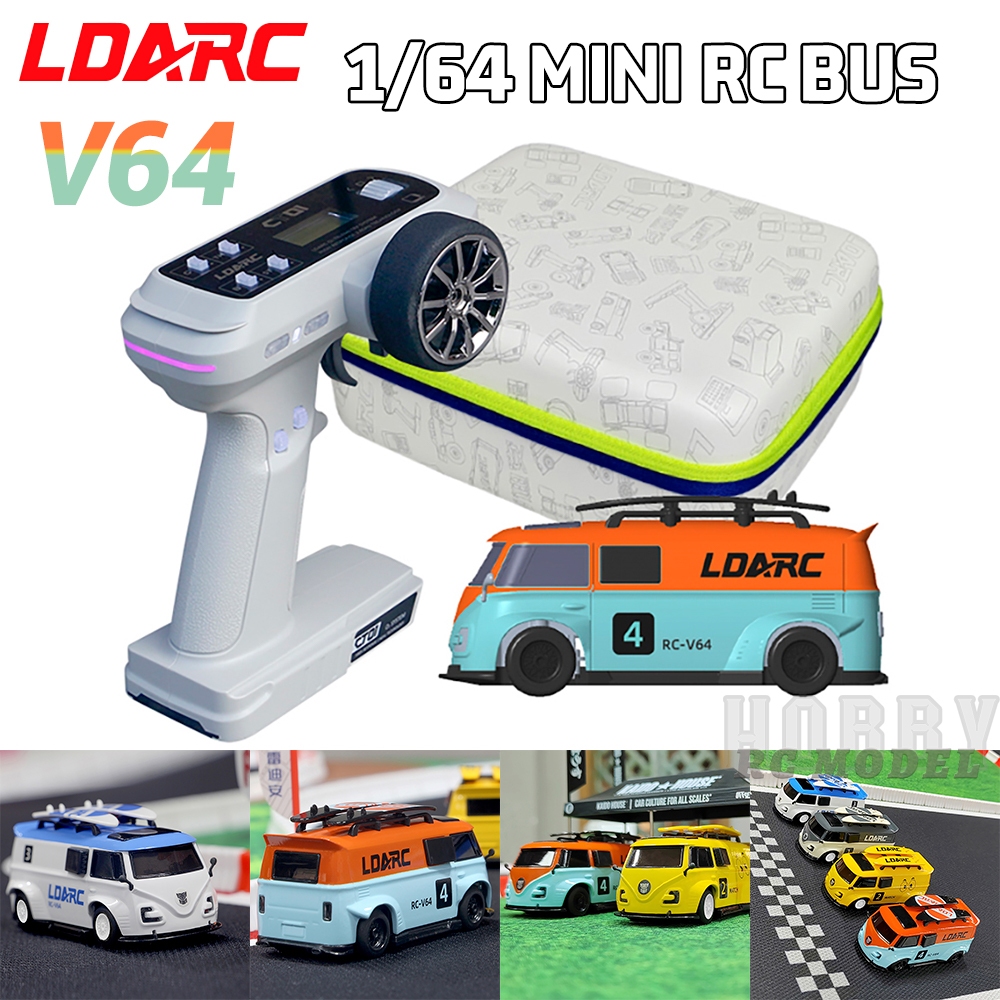 LDARC V64 1/64 MINI RC จําลองไฟฟ้ารีโมทคอนโทรลรุ่นรถโต๊ะรถบัสรถ RTR 2.4GHz ผู้ใหญ่ของเล่นเด็ก