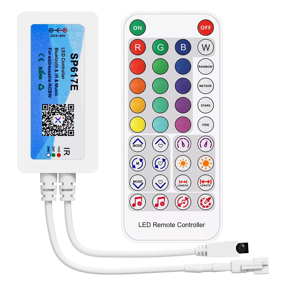 Sp617e ตัวควบคุมเพลง ตั้งเวลา LED บลูทูธ APP DC5-24V สําหรับ SK6812-RGBW SM16704 WS2814 TM1824 UCS29