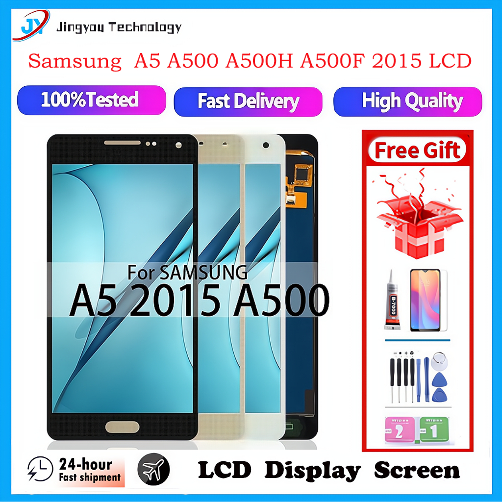 หน้าจอสําหรับ Samsung Galaxy A5 A500 A500H A500F 2015 จอแสดงผล LCD Touch Screen Digitizer Assembly R