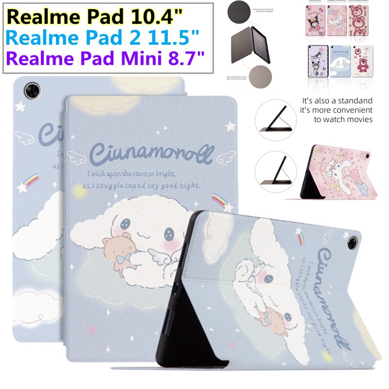 For Realme Pad 10.4 inch RealmePad 10.4 Realme Pad Mini 8.7 inch Realme Pad 2 11.5 Realme X 11.0 Fashion Tablet Case Cute Cartoon Series Anime Pattern Flip Stand Casing PU Leather